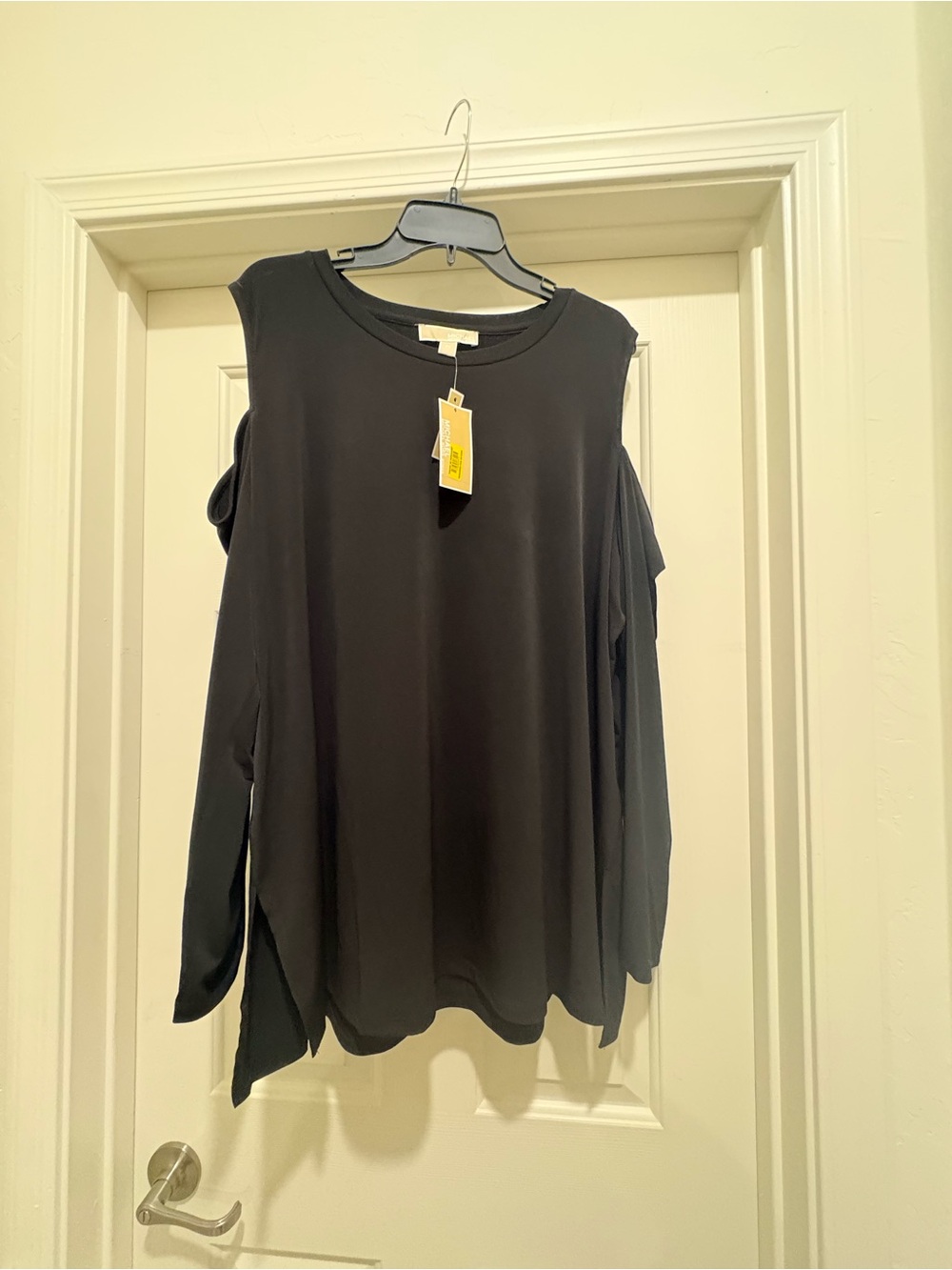 NWT Michael Kors Black Cold-Shoulder Long Sleeve Sz 3X
